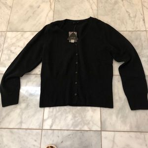 Prive Washable Cashmere Black Cardigan- L - NWT